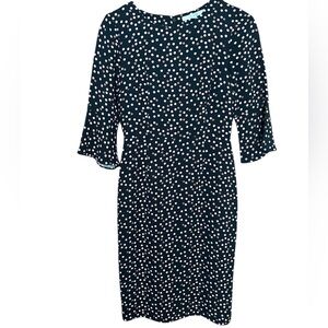 BODEN WOMANS Size 4R
Elegant Black Pink Polka Dot Dress
Poly blend fully lined